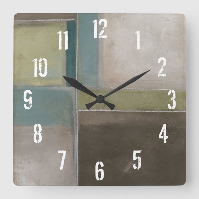Blues in Dusk II Quadratische Wanduhr (Vorderseite)