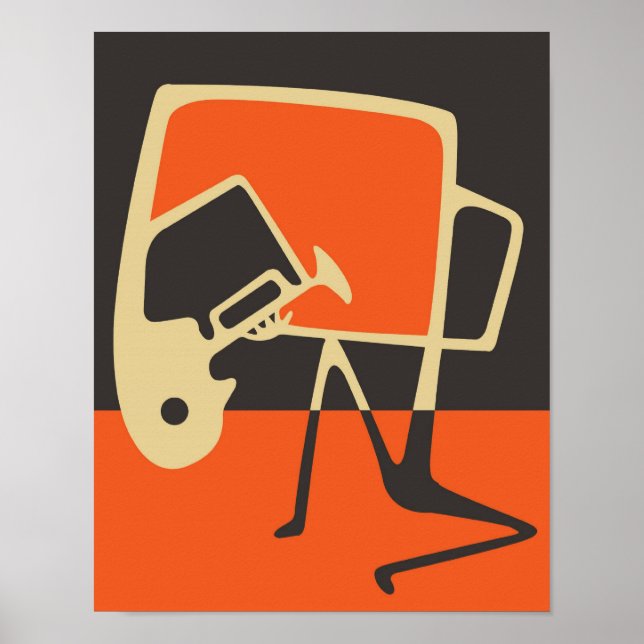 Blues & Jazz Saxophon Abstrakt Art Poster (Vorne)