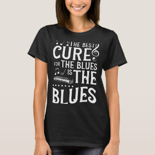Blues Music Player Ästhetische Mundorgel Harmo T-Shirt