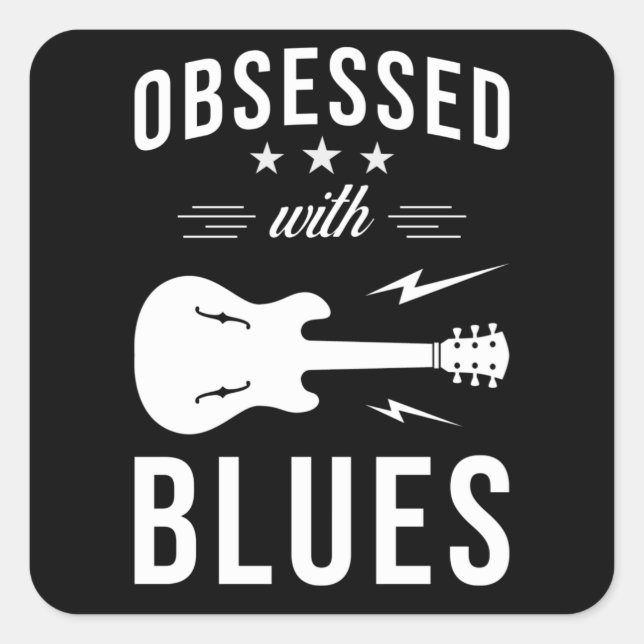Blues Music Sprichwort Gift Quadratischer Aufkleber (Vorderseite)