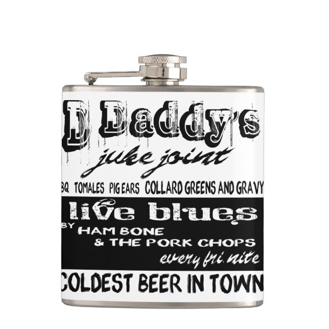 Blues-Musik-Flasche Vintager Juke Flachmann (Vorderseite)