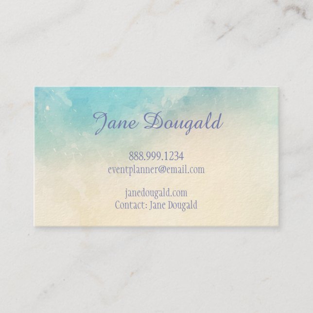 Blues Pastell im Wasser Pink Custom Business Card Visitenkarte (Vorderseite)