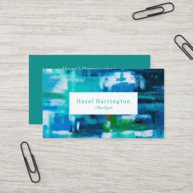 Blues personnalisables pour Carte de visite de pei (Devant/Arrière en situation)