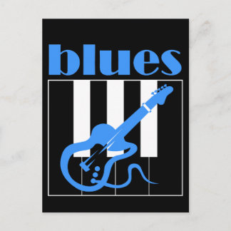 Blues Piano und Gitarre Postkarte
