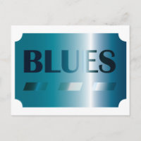 Blues Postkarte (blau)