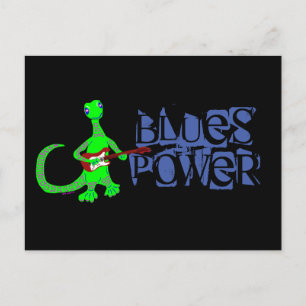 Blues Power Lizard Guitar Player Postcard Postkarte