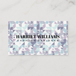 Blues Purples Geometrische Muster Visitenkarte
