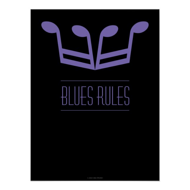 Blues Rules Glossy Poster (Devant)