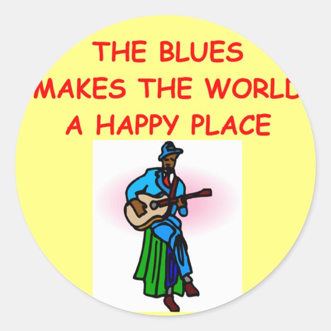 Blues Runder Aufkleber (Vorderseite)