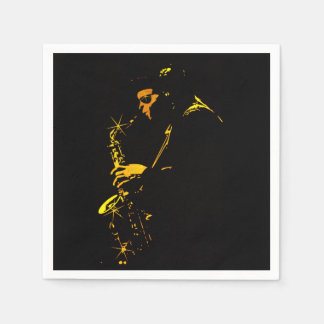 Blues-Saxophonmusiker-Papier-Taschentücher  Serviette