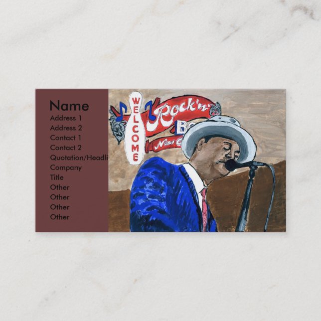 Blues Singer, Visitenkarte (Vorderseite)