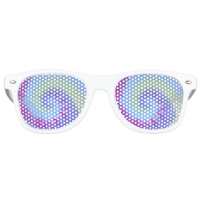 Blues-Spirale in Retro-Party-Schattierungen Partybrille (Vorderseite)