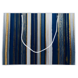 Blues Stripes Blue White Große Geschenktüte