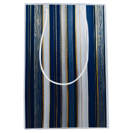 Blues Stripes Blue White Mittlere Geschenktüte