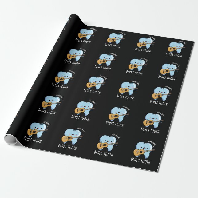 Blues Tooth Funny Dental Music Pub Dark BG Geschenkpapier (Ungerollt)