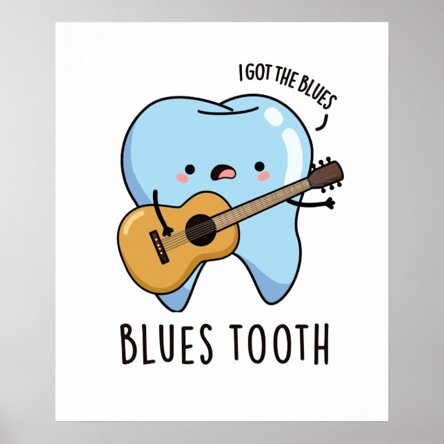 Blues Tooth Funny Dental Music Pub Poster (Vorne)