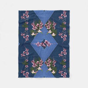 Blues und getekte Diamantenmuster Fleece leer