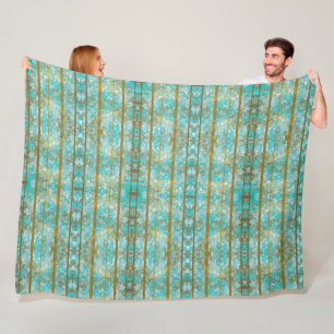 Blues- und Goldmuster Fleecedecke