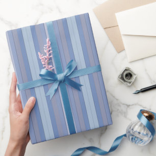 Blues und Graufarbstreifen auf Aquarellpapier Geschenkpapier