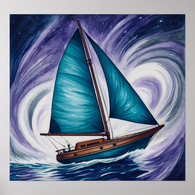 BlueSailBoat Poster (Vorne)