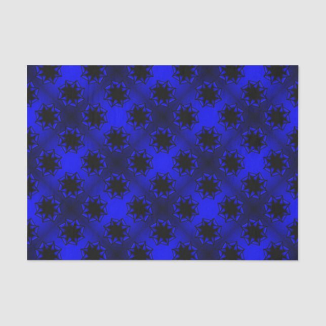 Bluesy Blue Gradient Star Bow Seidenpapier (Vorderseite)