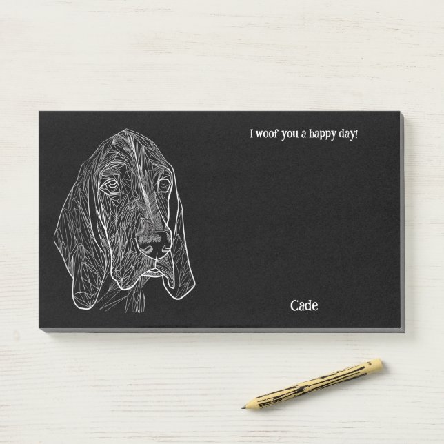 Bluetick Coonhound Abstrakt Art Hund Name Post-it Klebezettel (Auf Schreibtisch)