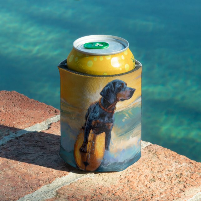 Bluetick Coonhound Beach Surfmalerei Dosenkühler (In Situ Pool)