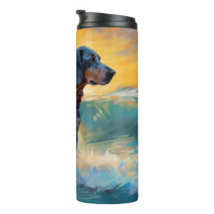 Bluetick Coonhound Beach Surfmalerei Thermosbecher
