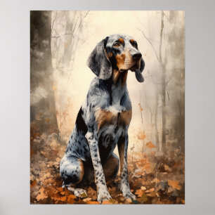 Bluetick Coonhound Dog Art Imprimer Poster
