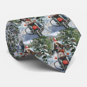 Bluetick Coonhound Dog Riding Motorrad Weihnachten Krawatte