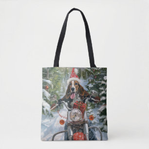Bluetick Coonhound Dog Riding Motorrad Weihnachten Tasche