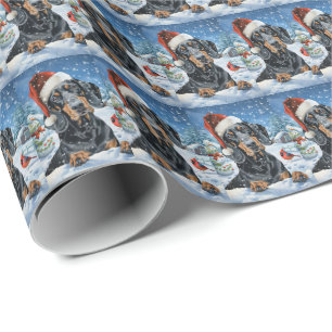 Bluetick Coonhound Dog Winter Wonderland Weihnacht Geschenkpapier