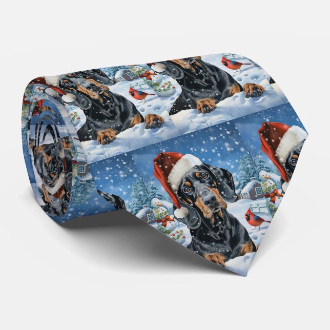 Bluetick Coonhound Dog Winter Wonderland Weihnacht Krawatte (Gerollt)
