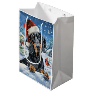 Bluetick Coonhound Dog Winter Wonderland Weihnacht Mittlere Geschenktüte