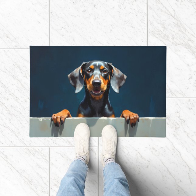 Bluetick Coonhound Fußmatten Kunst Fußmatte (Indoor)