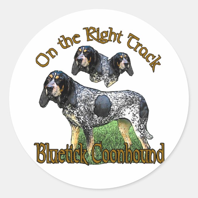 Bluetick Coonhound Geschenke Runder Aufkleber (Vorderseite)