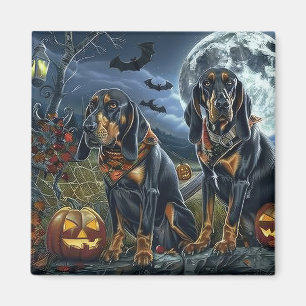 Bluetick Coonhound Halloween Spooky Magnet