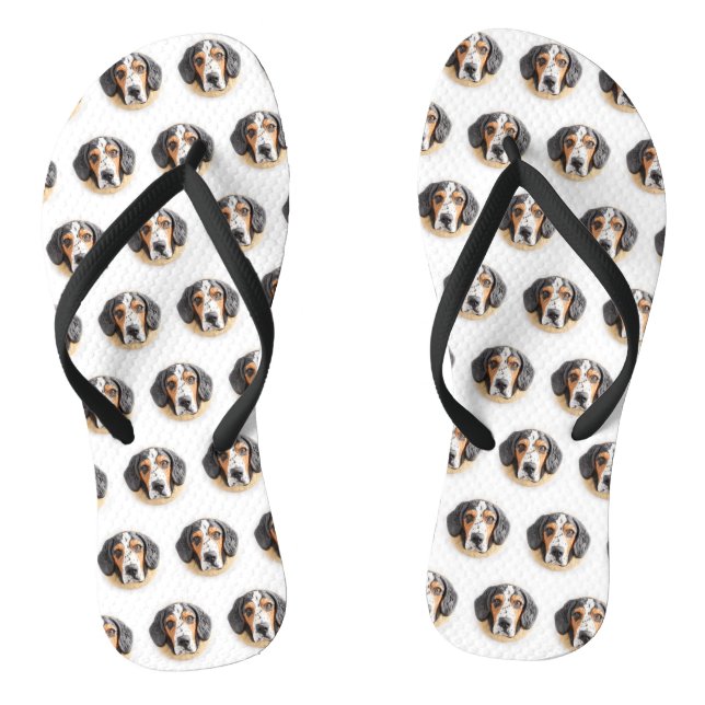 Bluetick Coonhound Hund 3D Inspiriert Flip Flops (Fußbett)