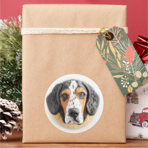 Bluetick Coonhound Hund 3D Inspiriert Runder Aufkleber
