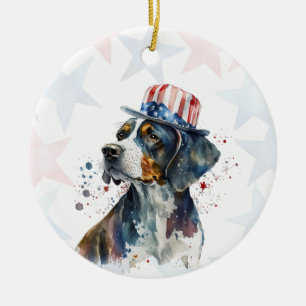 Bluetick Coonhound Hund, 4. Juli Personalisiert Keramik Ornament