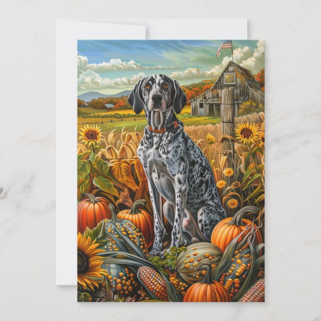 Bluetick Coonhound Hund Herbsternte Erntedank Feiertagskarte (Vorderseite)