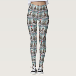 Bluetick Coonhound Hund im Schnee Weihnachten Leggings