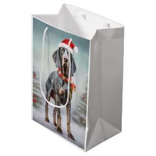 Bluetick Coonhound Hund im Schnee Weihnachten Mittlere Geschenktüte
