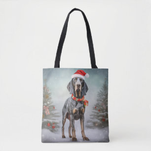 Bluetick Coonhound Hund im Schnee Weihnachten Tasche