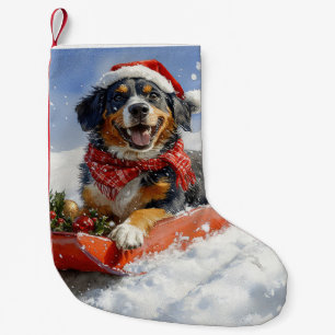 Bluetick Coonhound Hund in Sledge Weihnachten Kleiner Weihnachtsstrumpf