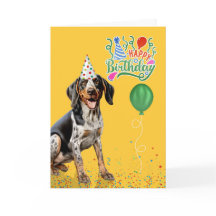 Bluetick Coonhound Hund Partyhut Gelb Geburtstag
