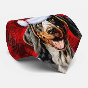 Bluetick Coonhound Hund Urlaub Kariert Weihnachten Krawatte