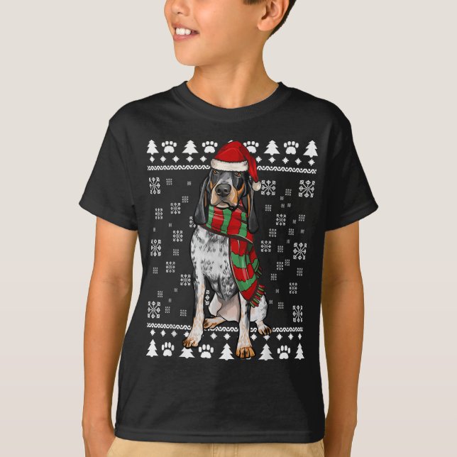 Bluetick Coonhound Hund Weihnachtsmannmütze Xmas U T-Shirt (Vorderseite)