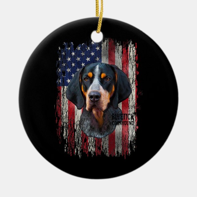 Bluetick Coonhound Hunde Eigentümer Mama Vater Lie Keramik Ornament (Vorne)