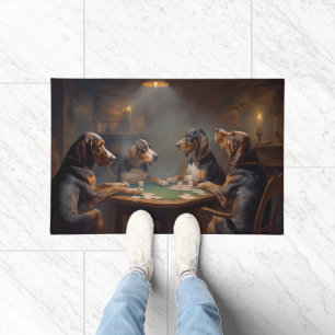 Bluetick Coonhound Hunde Poker spielen Art Fußmatte